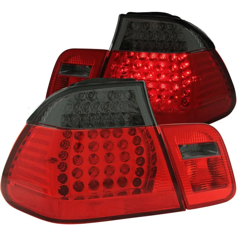 ANZO 1999 2001 BMW 3 Series E46 LED Taillights Red Smoke 2pc