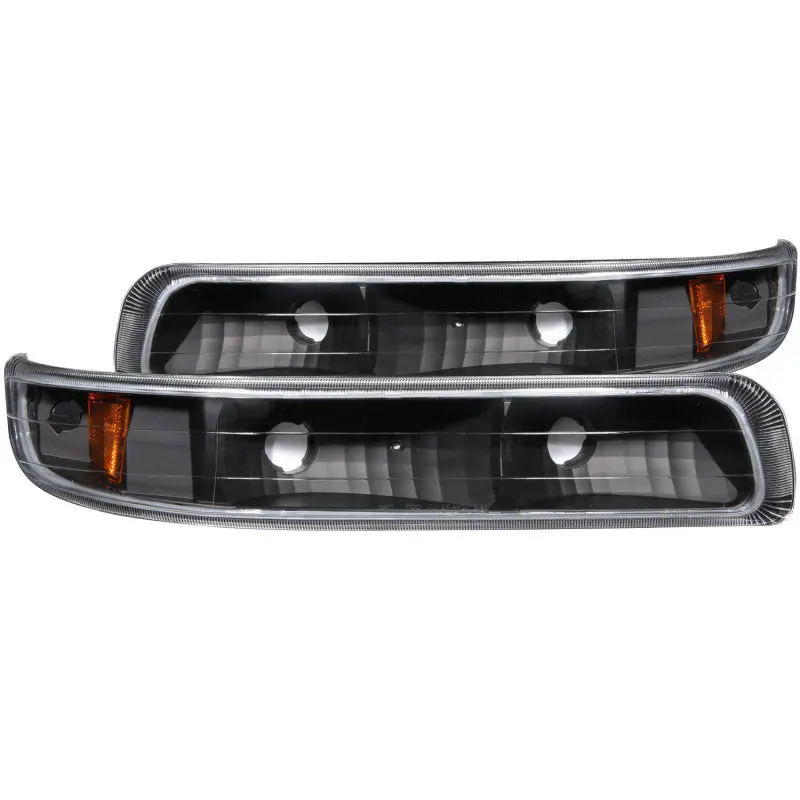 ANZO 1999 2002 Chevrolet Silverado 1500 Euro Parking Lights Black w Amber Reflector
