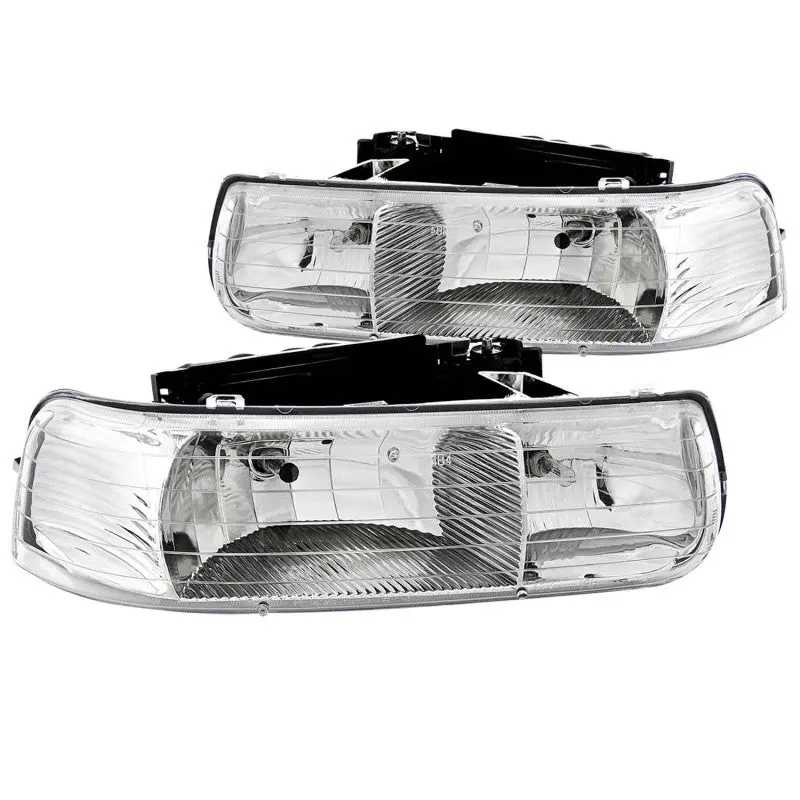 ANZO 1999 2002 Chevrolet Silverado 1500 Crystal Headlights Chrome