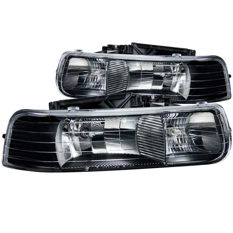 ANZO 1999 2002 Chevrolet Silverado 1500 Crystal Headlights Black