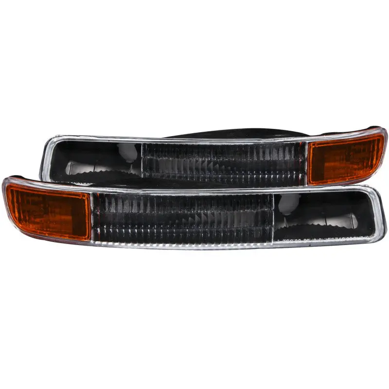 ANZO 1999 2006 Gmc Sierra 1500 Euro Parking Lights Black w Amber Reflector