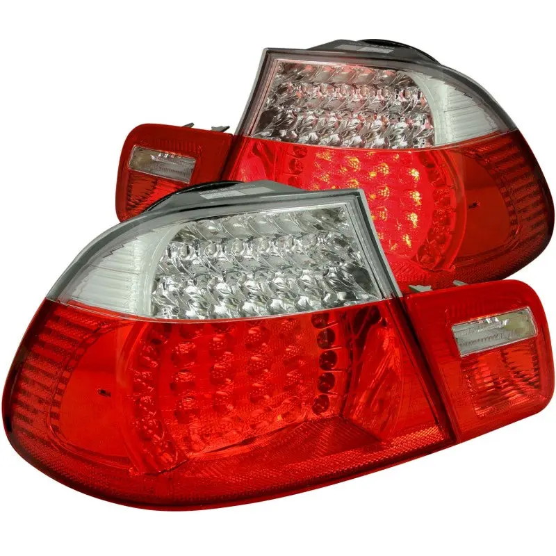 ANZO 2000 2003 BMW 3 Series E46 LED Taillights Red Clear