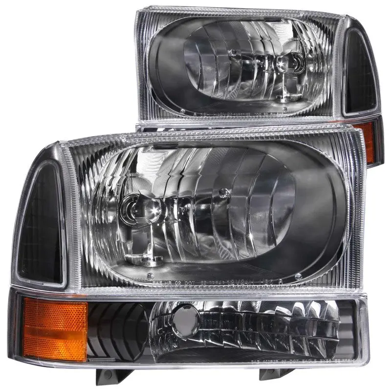 ANZO 2000 2004 Ford Excursion Crystal Headlights Black