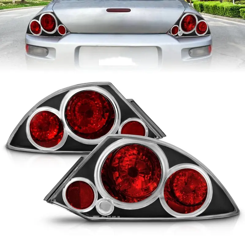 ANZO 2000 2005 Mitsubishi Eclipse Taillights Black