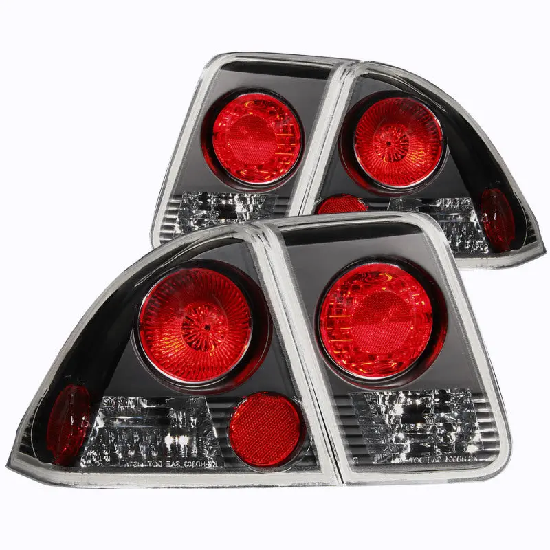 ANZO 2001 2004 Honda Civic Taillights Black