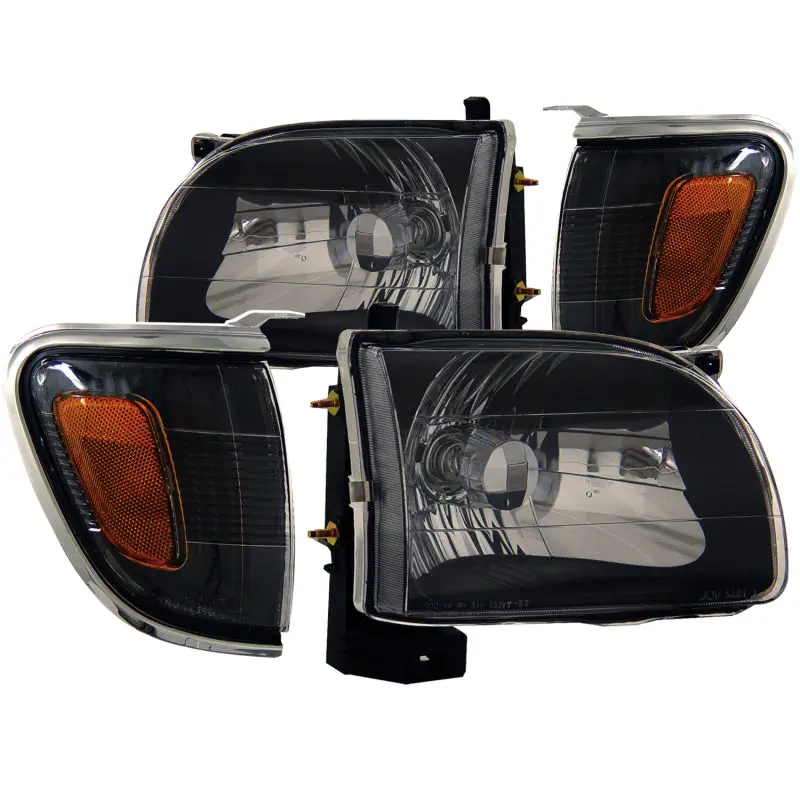 ANZO 2001 2004 Toyota Tacoma Crystal Headlights Black