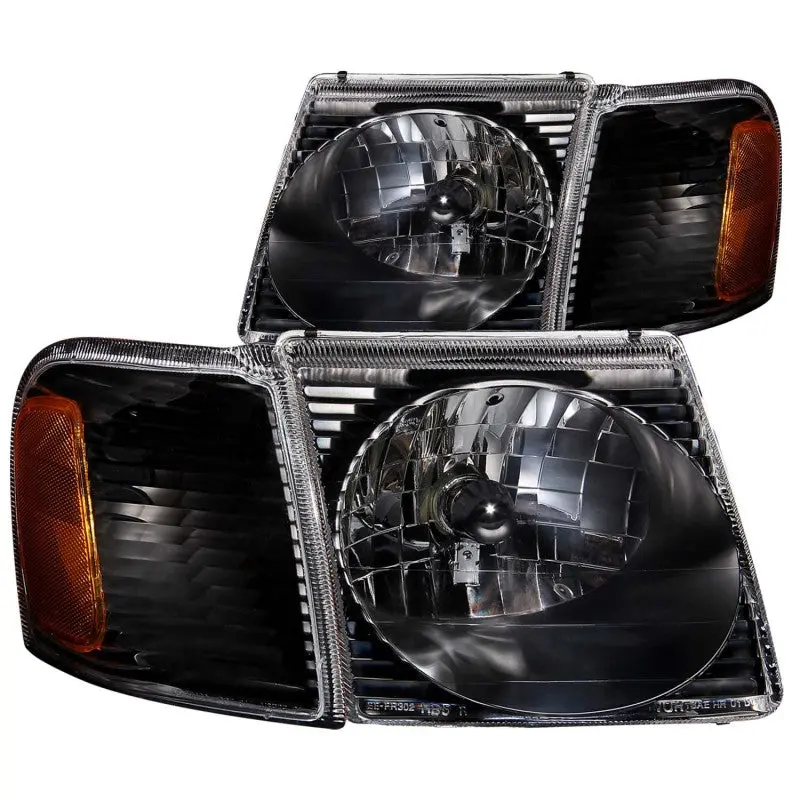 ANZO 2001 2005 Ford Explorer Crystal Headlights Black