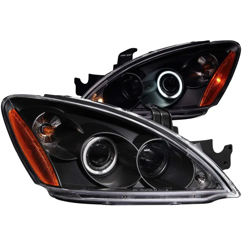 ANZO 2004 2007 Mitsubishi Lancer Projector Headlights w Halo Black (CCFL)