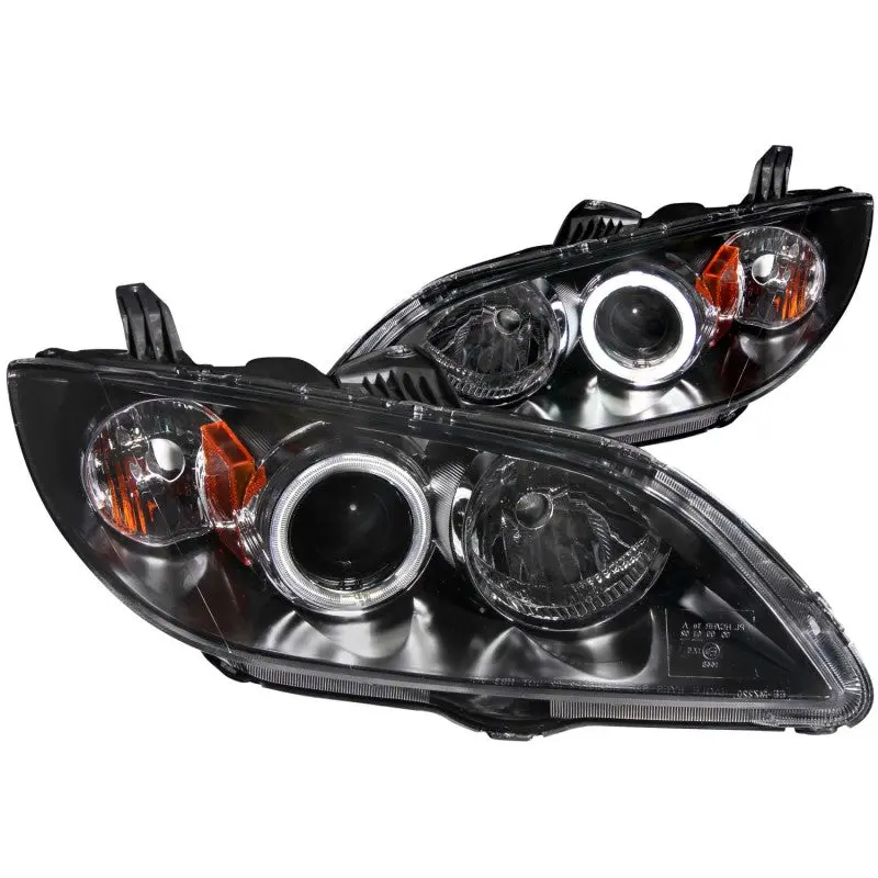 ANZO 2004 2008 Mazda 3 Projector Headlights w Halo Black (CCFL)