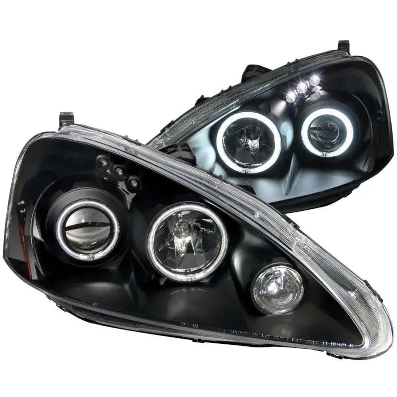 ANZO 2005 2006 Acura Rsx Projector Headlights w Halo Black