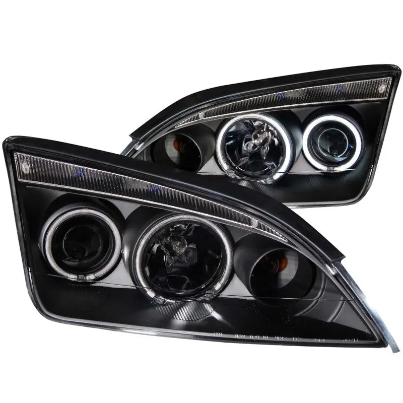 ANZO 2005 2007 Ford Focus Projector Headlights w Halo Black