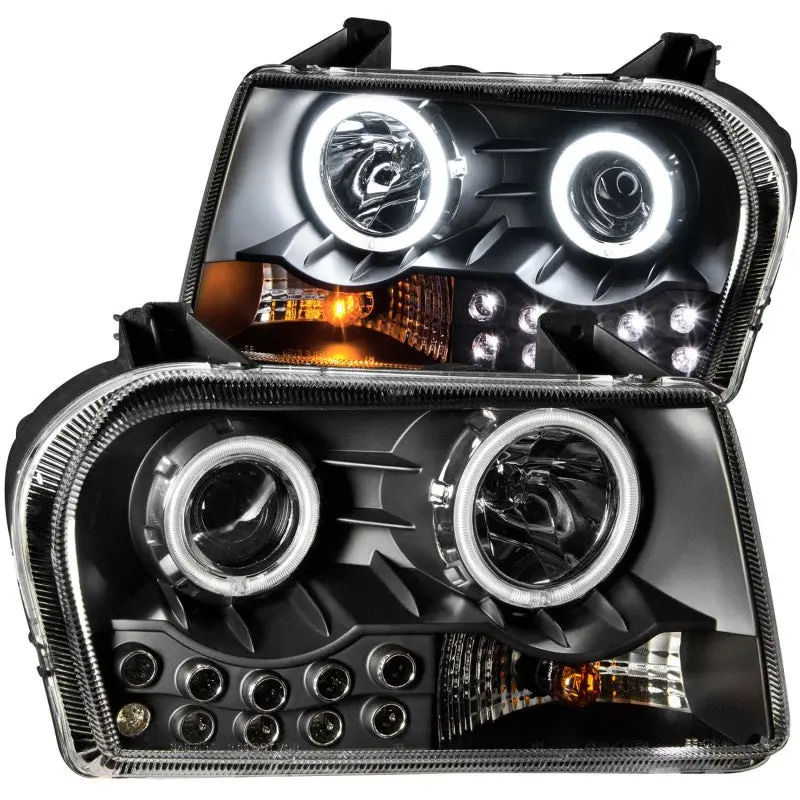 ANZO 2005 2010 Chrysler 300 Projector Headlights w Halo Black (Does Not Fit S Models)