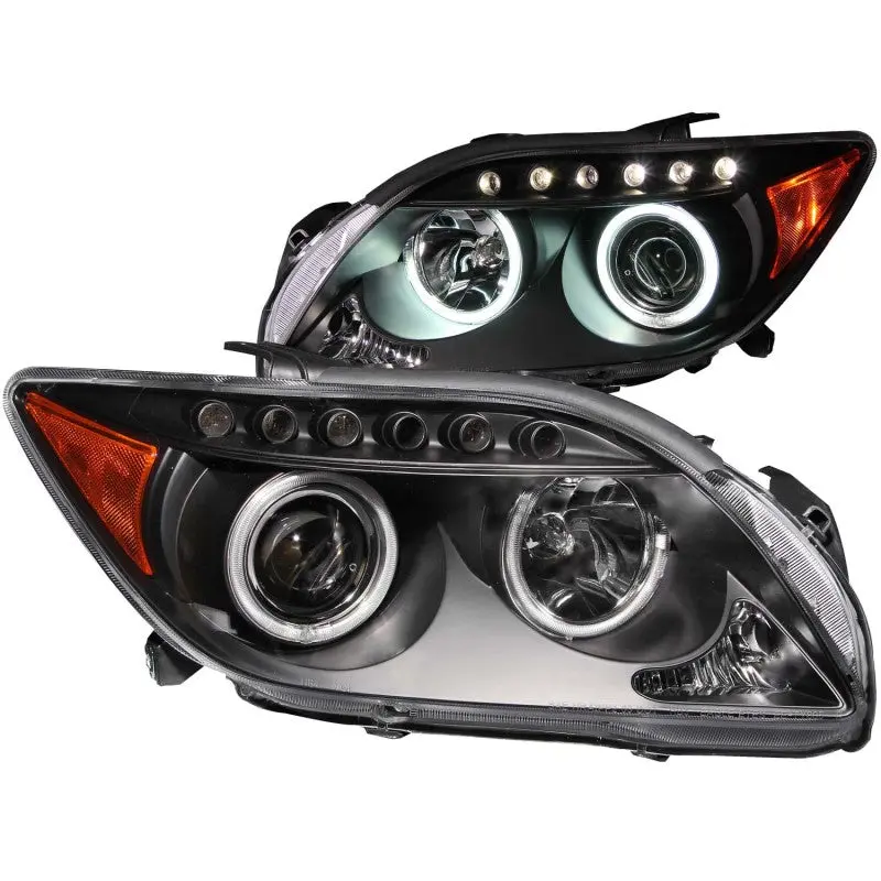 ANZO 2005 2010 Scion Tc Projector Headlights w Halo Black (CCFL)