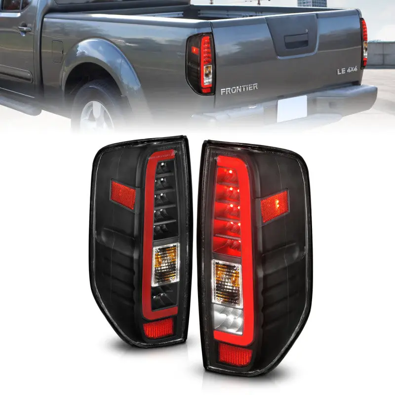 ANZO 2005 2021 Nissan Frontier LED Taillights Black Housing Clear Lens