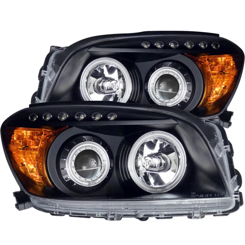 ANZO 2006 2008 Toyota Rav4 Projector Headlights w Halo Black