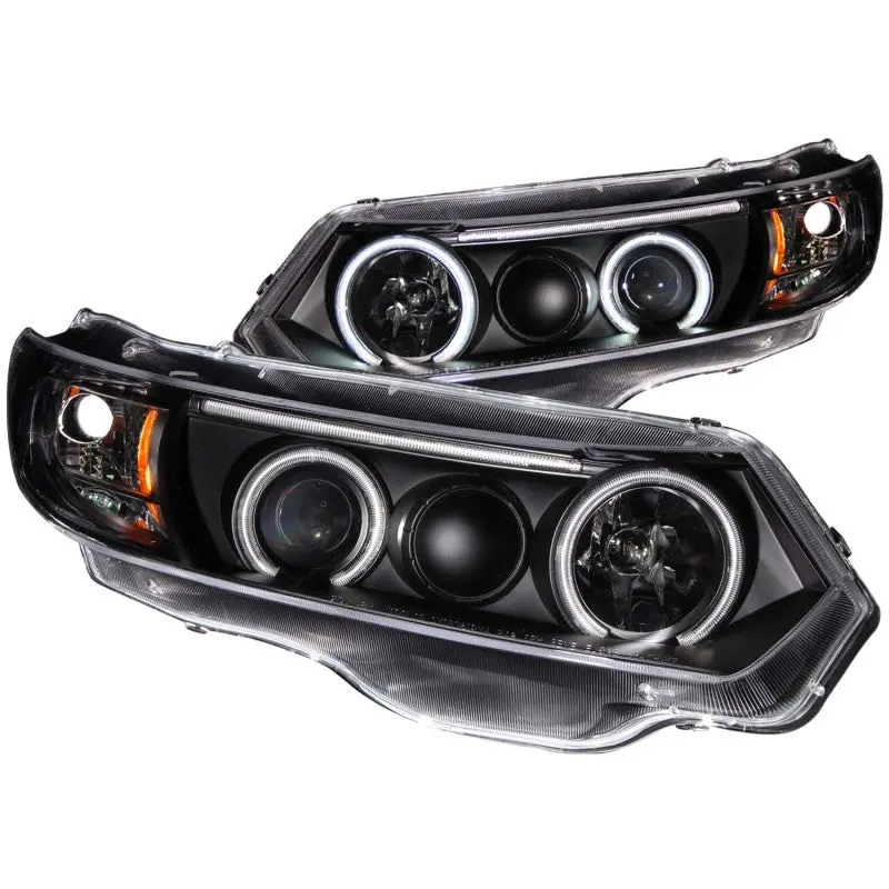 ANZO 2006 2011 Honda Civic Projector Headlights w Halo Black (CCFL)