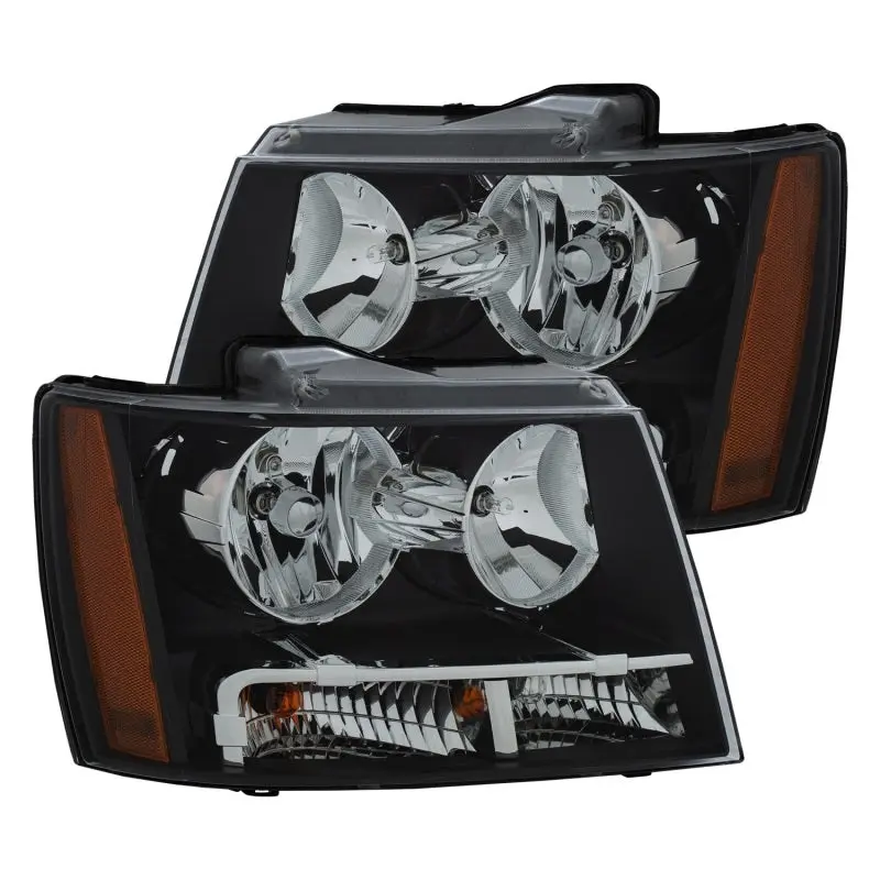 ANZO 2007 2014 Chevrolet Tahoe Suburban Crystal Headlights Black