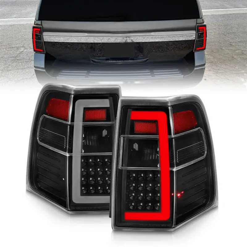 ANZO 07 17 Ford Expedition LED Taillights w Light Bar Black Housing Clear Lens