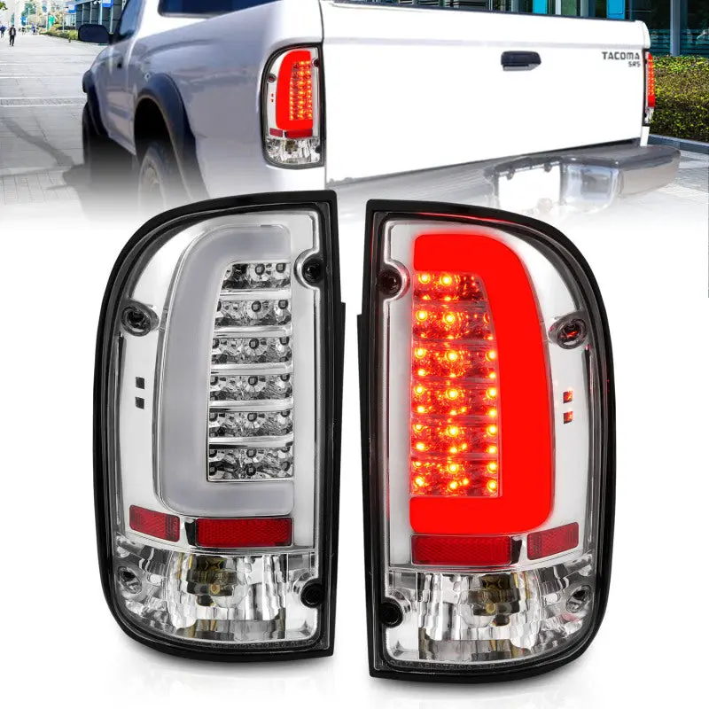ANZO 95 00 Toyota Tacoma LED Taillights Chrome Housing Clear Lens (Pair)