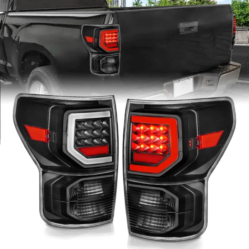 Anzo 07 11 Toyota Tundra Full LED Tailights Black Housing Clear Lens G2 (w C Light Bars)