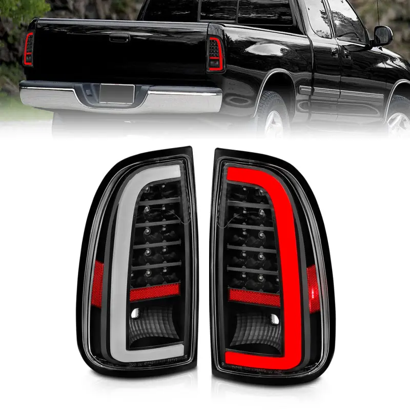 ANZO 00 06 Toyota Tundra LED Taillights w Light Bar Black Housing Clear Lens