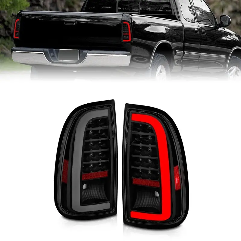 ANZO 00 06 Toyota Tundra (Std. Bed Reg Cab) LED Taillights w Light Bar Black Housing Smoke Lens
