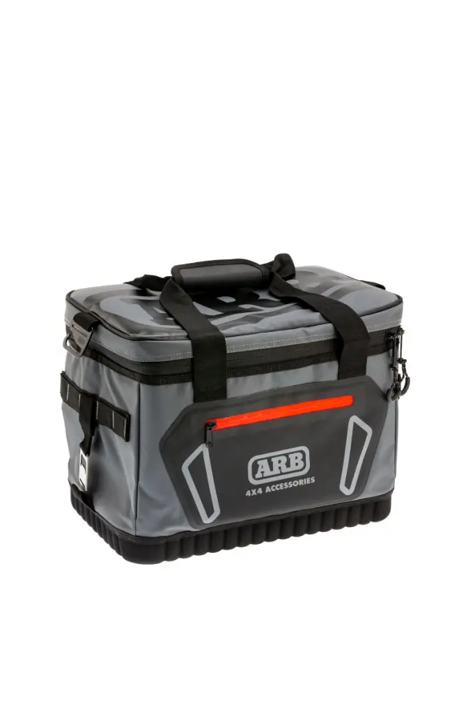ARB Cooler Bag Charcoal w Red Highlights 15in L x 11in W x 9in H Holds 22 Cans
