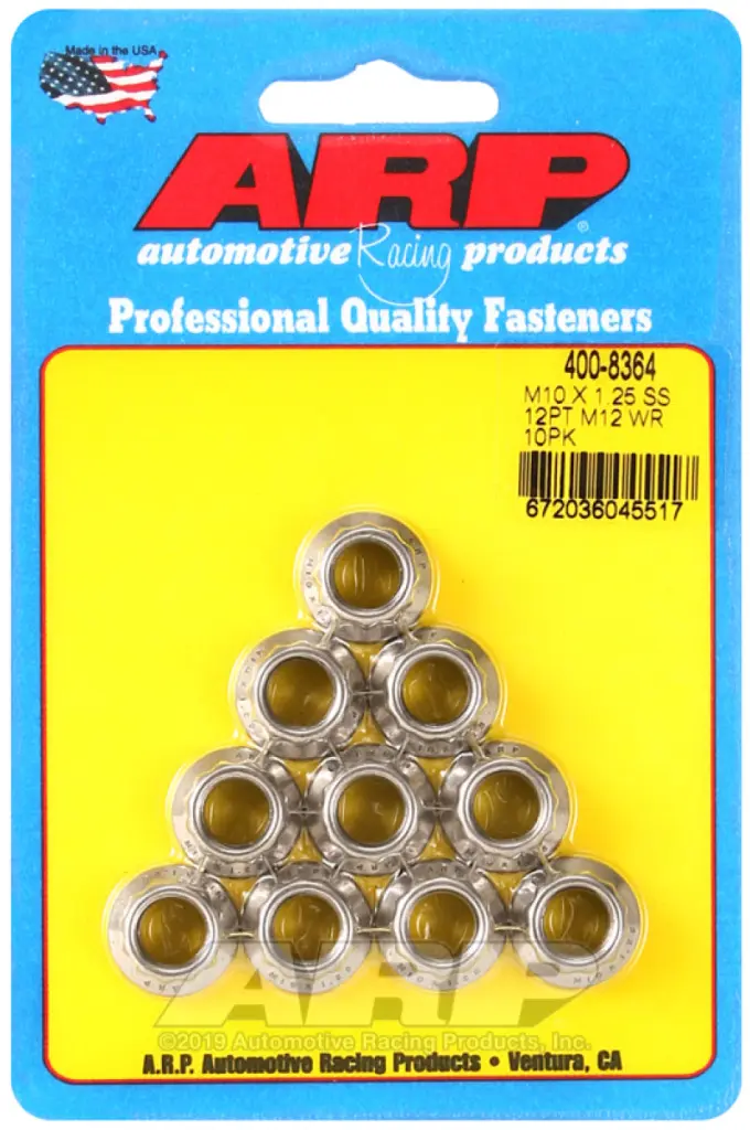 ARP M10 x 1.25 SS 12pt Nut Kit (10 pkg)