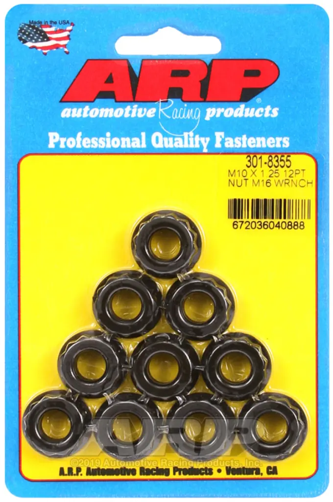 ARP M10 x 1.25 (5) 12 Point Nut Kit (Pack 10)