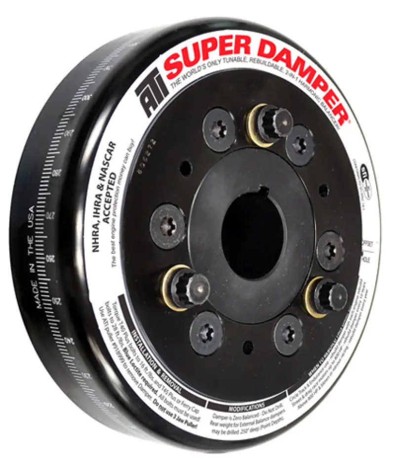 ATI Damper 6.325in Steel Chevy SB 90 Deg V6 409 Pont 4Cyl 3 Ring 1Pc
