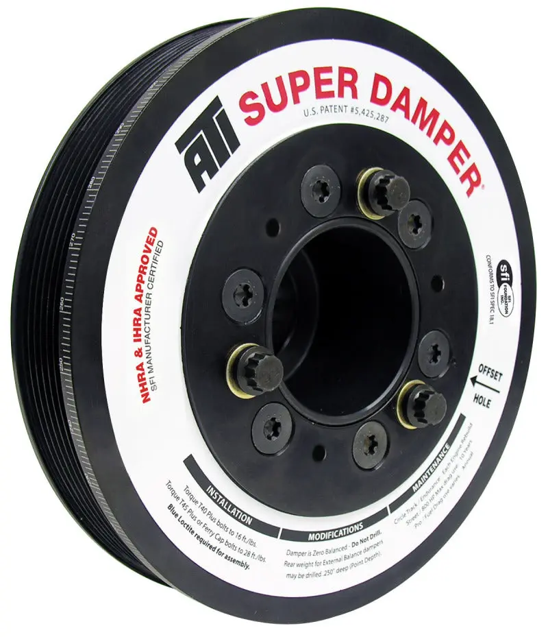 ATI Damper 7.48in Alum 6 Grv Dodge 05 10 17 Per OD Non VVT 6.1L 392 426 3 Ring