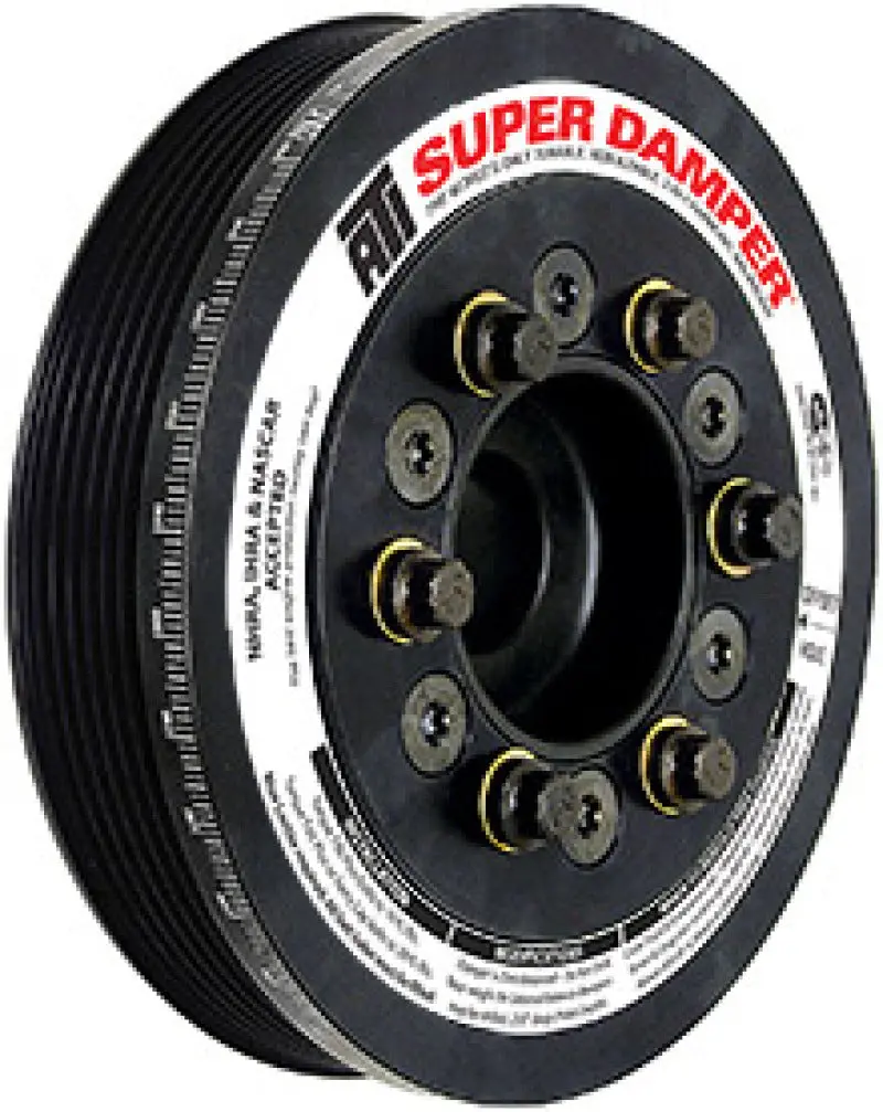 ATI Damper 8.074in Alum 10 & 6 Grv Ford Coyote 5.0 20 Per OD w C Pulley