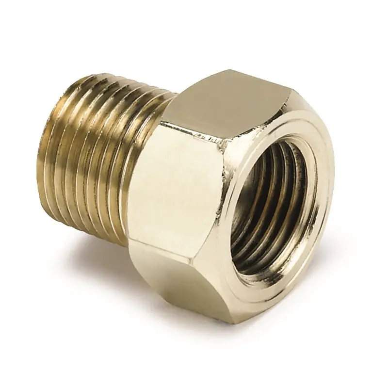 Autometer 3 8in Brass NPT Mechanical Temp Adapter