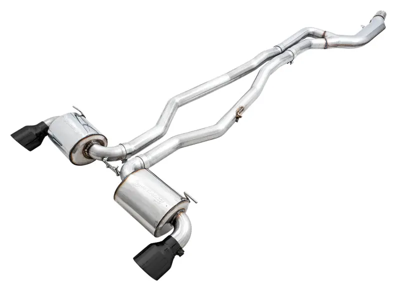 AWE 2020 Toyota Supra A90 Non Resonated Touring Edition Exhaust 5in Diamond Black Tips AWE Tuning