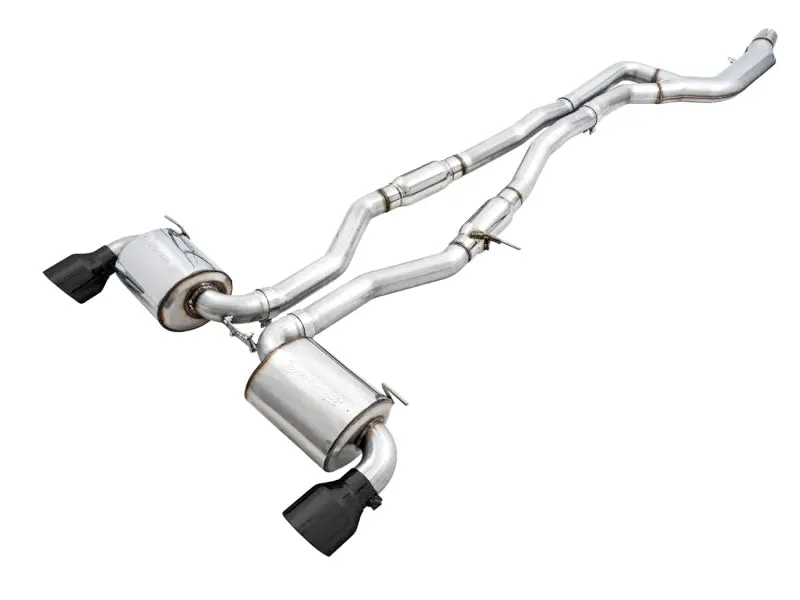 AWE 2020 Toyota Supra A90 Resonated Touring Edition Exhaust 5in Diamond Black Tips AWE Tuning