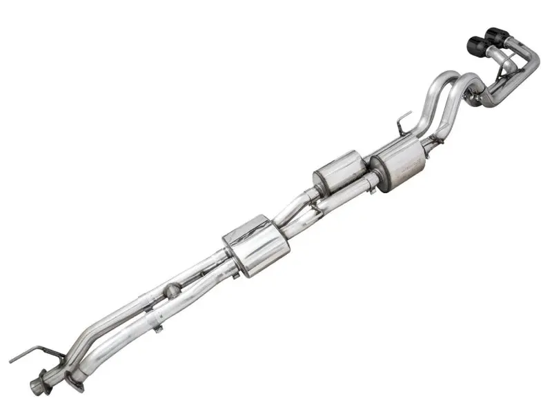 AWE 16 22 Toyota Tacoma 0FG Catback Exhaust w BashGuard Dual Diamond Black Tips AWE Tuning