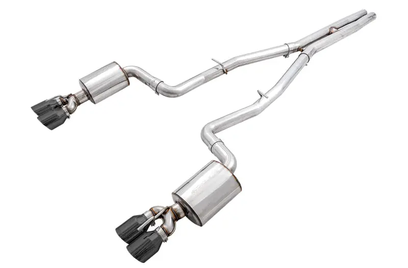 AWE Tuning 2015+ Dodge Challenger 6.4L 6.2L Non Resonated Touring Edition Exhaust Quad Black Tips