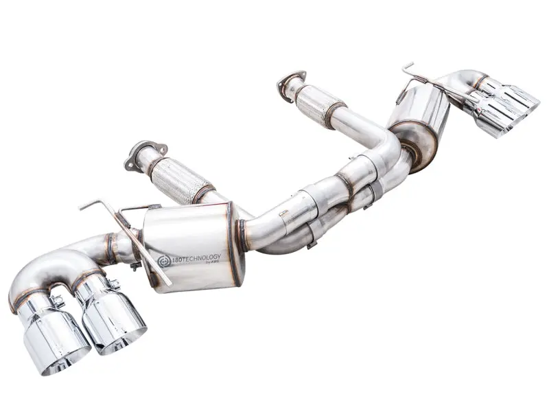 AWE Tuning 2020 Chevrolet Corvette (C8) Touring Edition Exhaust Quad Chrome Silver Tips