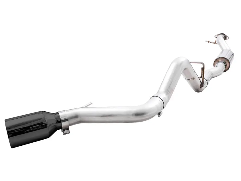 AWE Tuning 2021+ Ford Bronco 0FG Single Rear Exit Exhaust w Diamond Black Tip & Bash Guard
