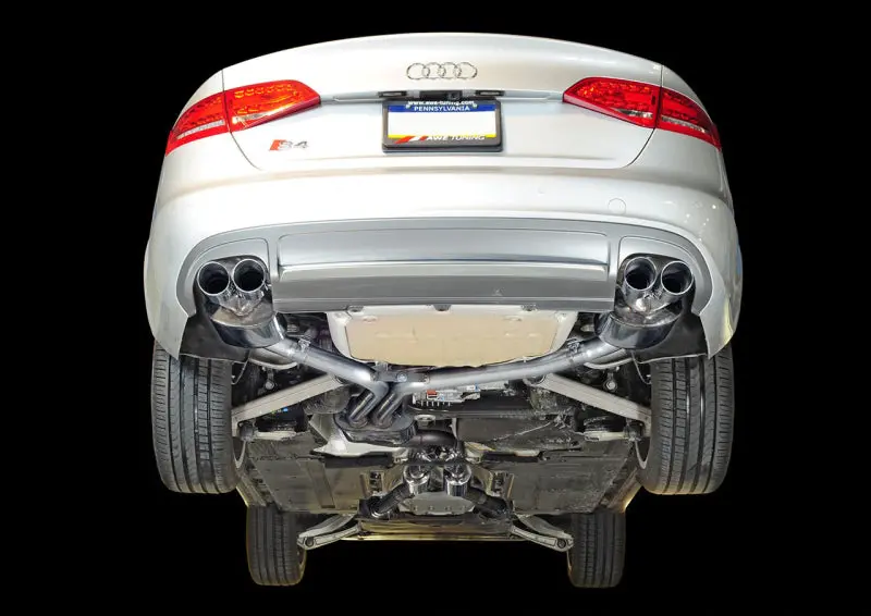 AWE Tuning Audi B8 B8.5 S4 3.0T Touring Edition Exhaust Chrome Silver Tips (90mm)