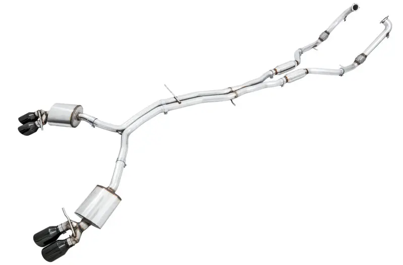 AWE Tuning Audi B9 S4 Touring Edition Exhaust Non Resonated (Black 102mm Tips)