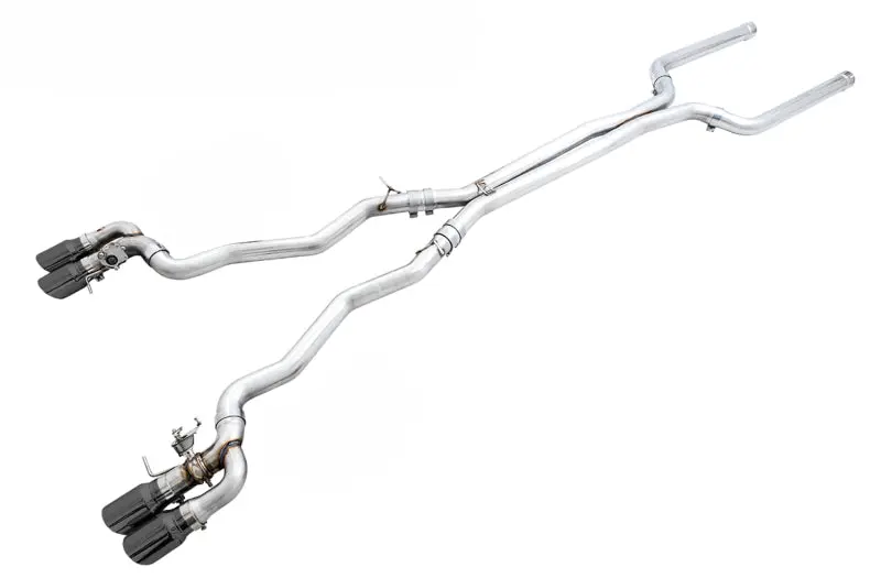 AWE Tuning 18 19 BMW F90 M5 SwitchPatch Cat Back Exhaust Black Diamond Tips