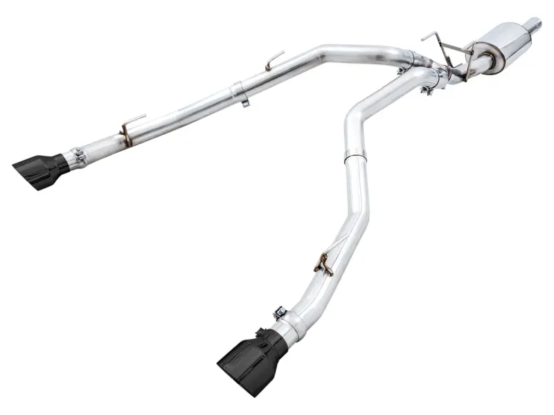 AWE Tuning 09 18 RAM 1500 5.7L (w Cutouts) 0FG Dual Rear Exit Cat Back Exhaust Diamond Black Tips