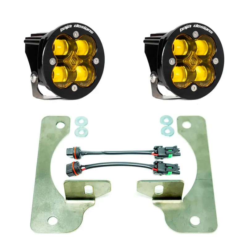 Baja Designs 2018+ Wrangler JL Rubicon Squadron R Fog Light Pocket Kit Amber