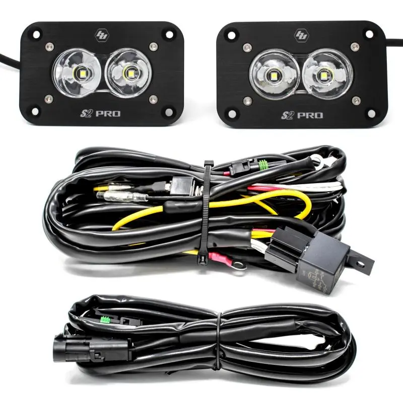 Baja Designs S2 Pro Flush Mount LED Light Pod Kit Work Scene Pattern Pair