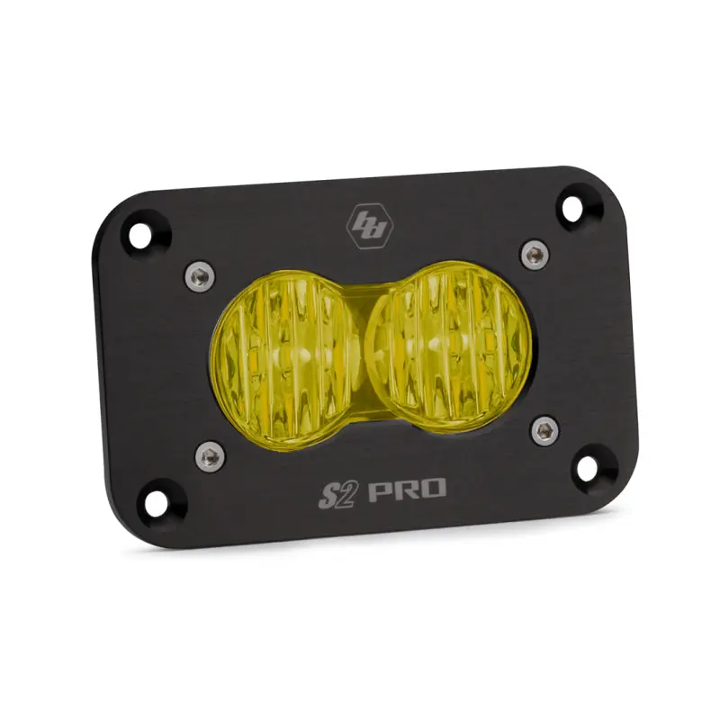 Baja Designs S2 Pro Wide Cornering Pattern Flush Mount LED Light Amber