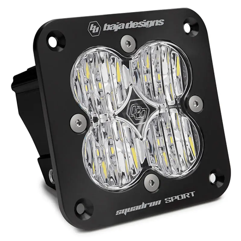 Baja Designs Squadron Sport Black Wide Cornering Pattern Flush Mount LED Light Pod Clear