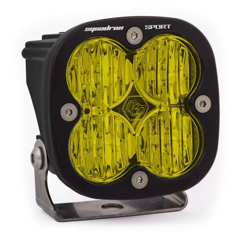 Baja Designs Squadron Sport Wide Cornering Black LED Light Pod Pattern Amber