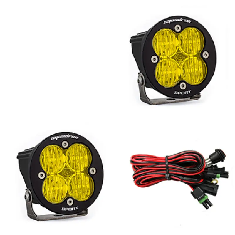 Baja Designs Squadron R Sport Wide Cornering Pair LED Light Pods Amber