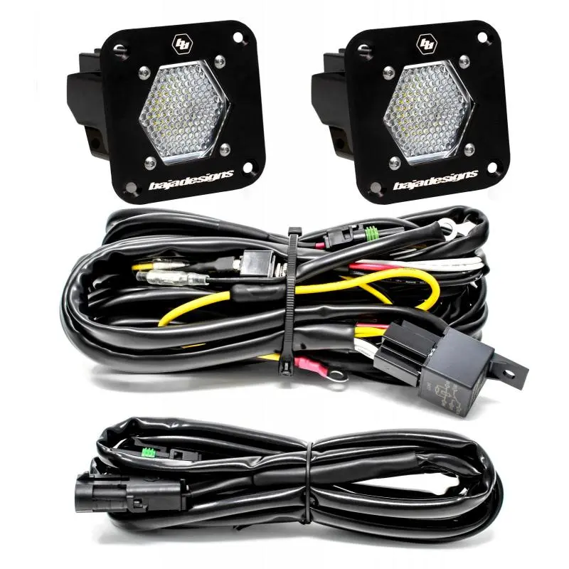 Baja Designs S1 Work Scene LED Light Backup Kit w Mounting Bracket Pair